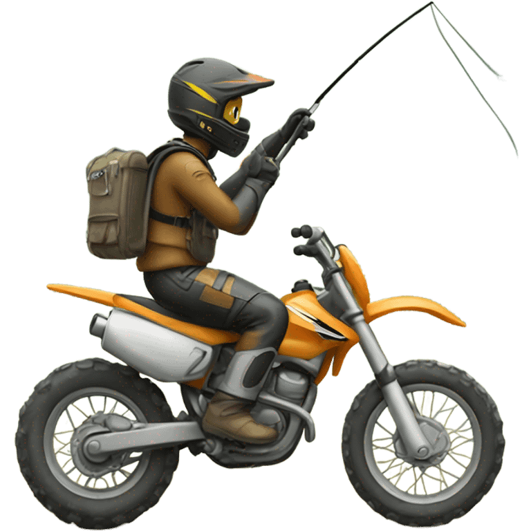 Dirt bike fishing emoji