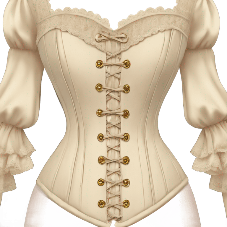 vintage rococo light beige corset with sleeves  emoji