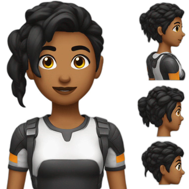 Gamer pelo negro corto mujer emoji