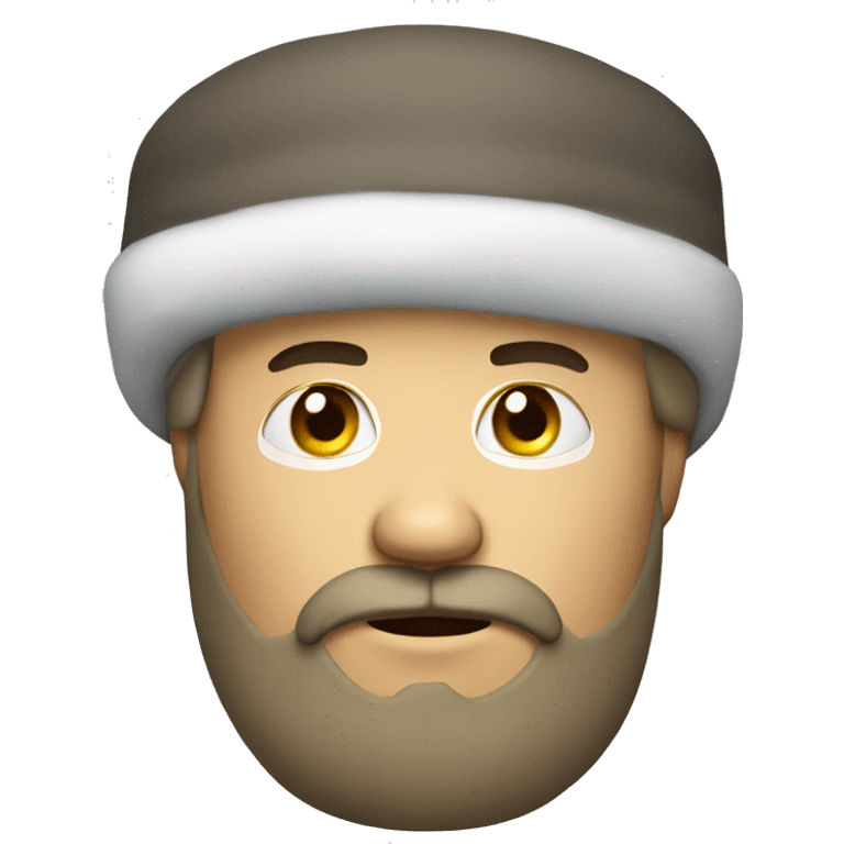 Russian wearing ushanka with goatee emoji