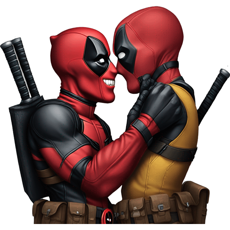 deadpool kissing wolverin emoji