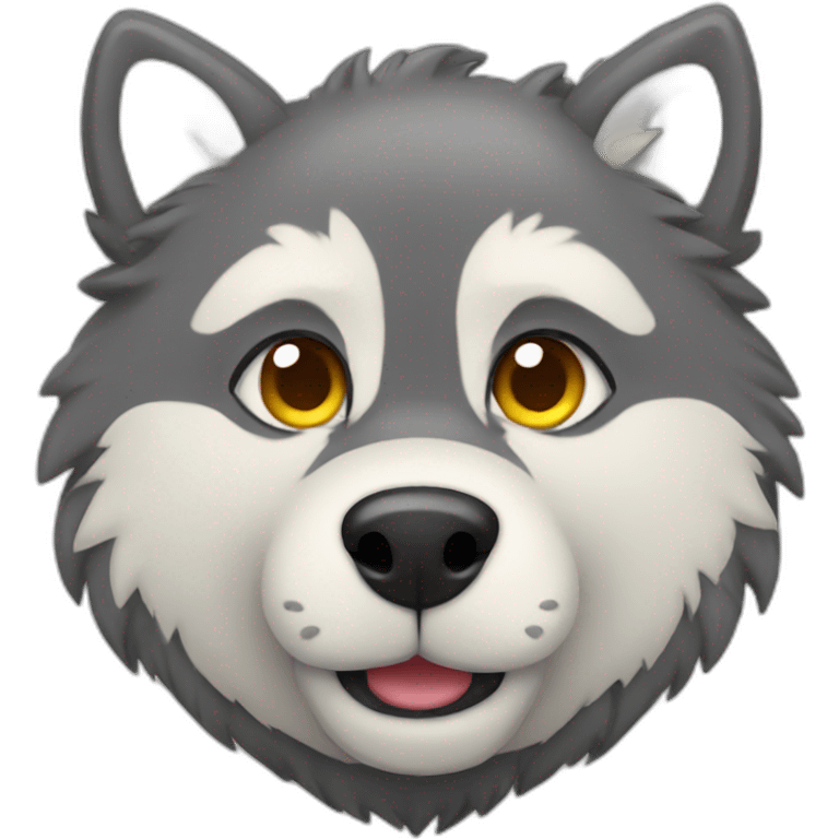 Cute little Chubby Wolf emoji