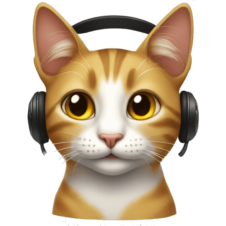 cat smileing with headphones emoji