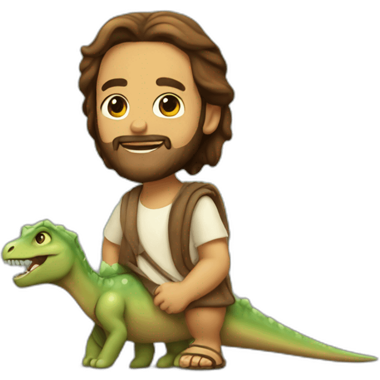 Jesus on a dinosaur emoji