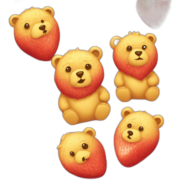 bear with a strawberry texture with small yellow points emoji