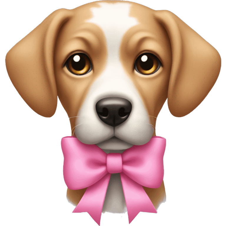 Dog with a pink bow emoji