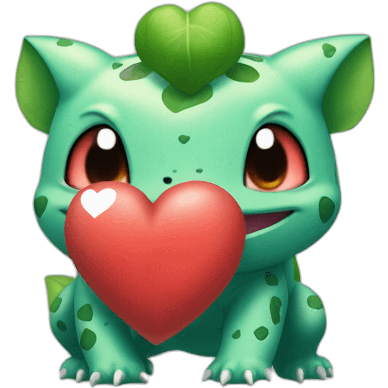 Bulbasaur with heart emoji