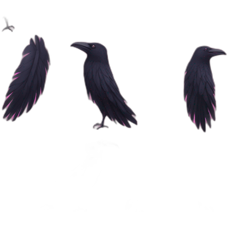 HSE Raven with pink feathers emoji