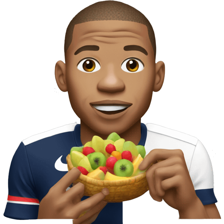 Kylian Mbappé eating fruits emoji