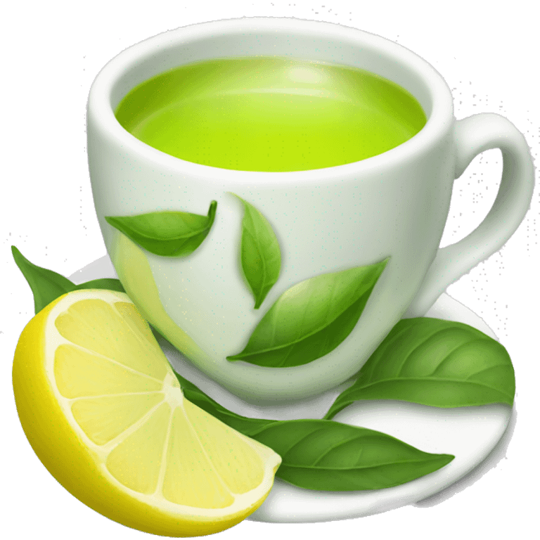 Green tea with lemon  emoji