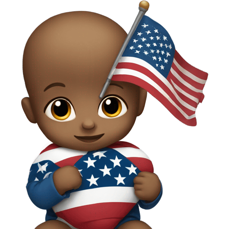 Baby with American flag emoji