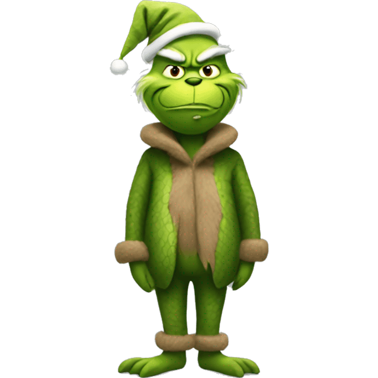 Grinch wearing a crocodile costume emoji