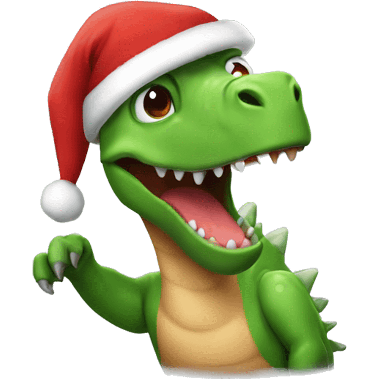 Dinosaur in santa hat  emoji