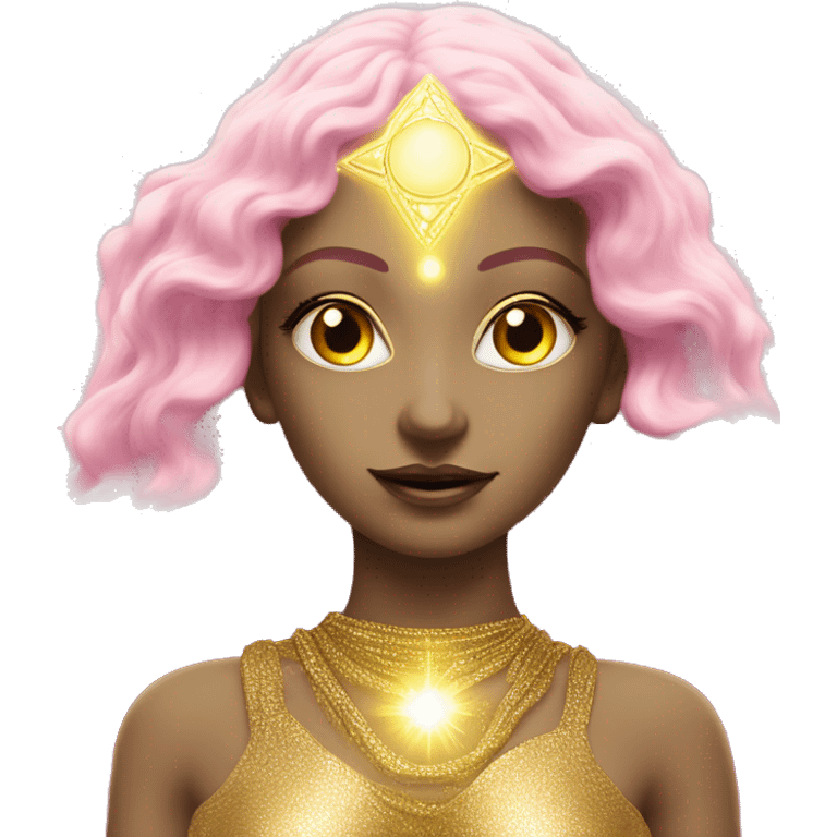 Pleiadian radiant golden diva woman female third eye pink emoji