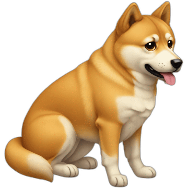 Doge style sitting position emoji