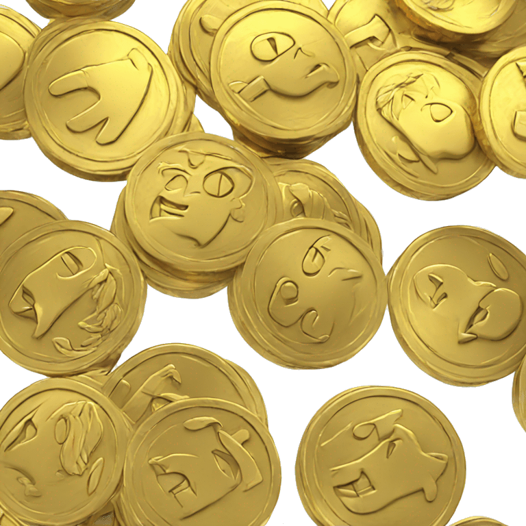 gold coin 3D rotated emoji