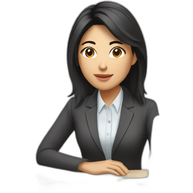 young-asian-office-woman-working-behind-laptop emoji