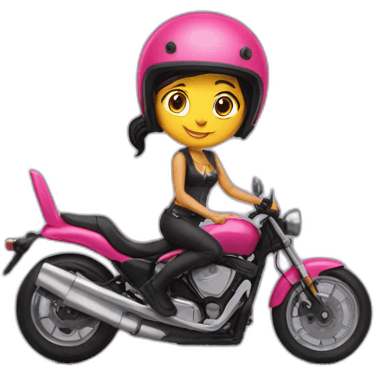 Ladybiker with cat helmet emoji