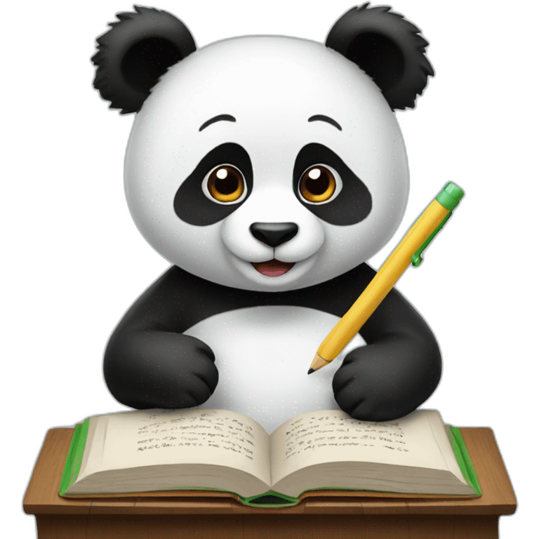 panda writing in book emoji