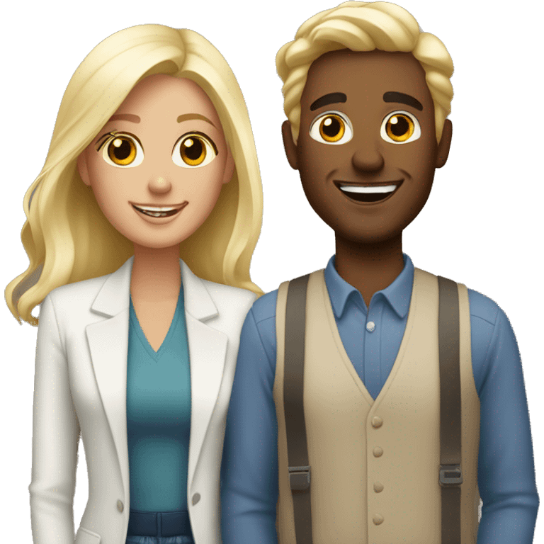 Good looking white couple on a date emoji