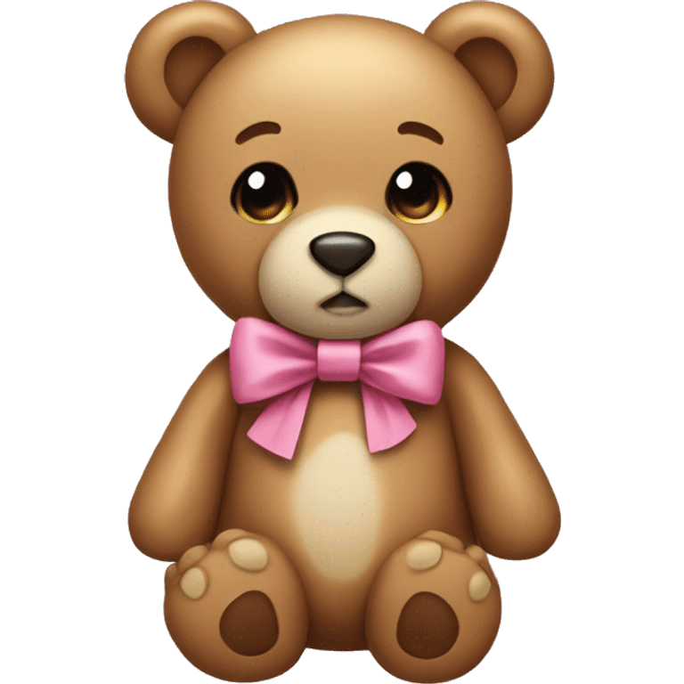 Teddy bear wearing a bow emoji