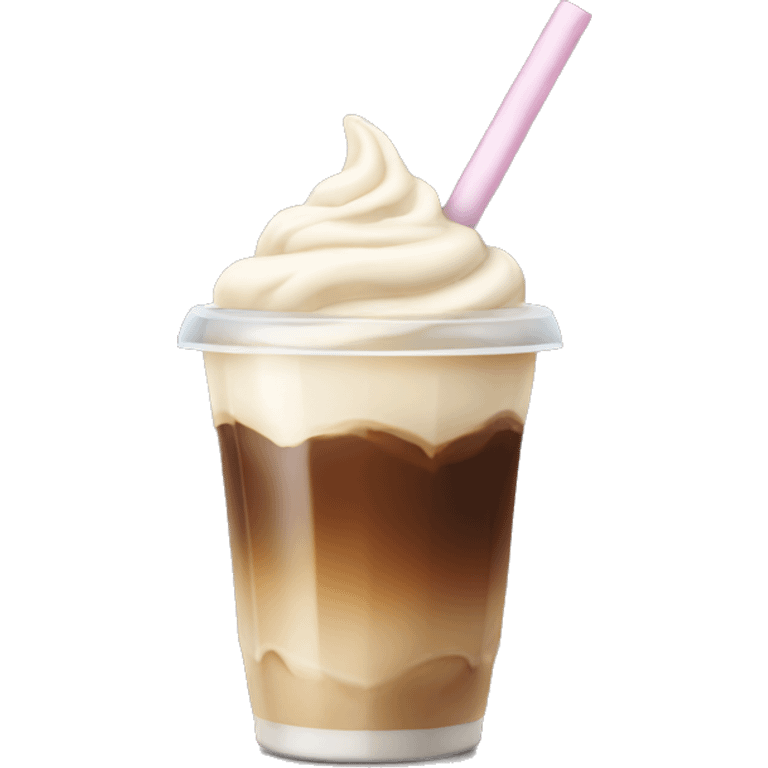 ice coffee with cream and straw  emoji