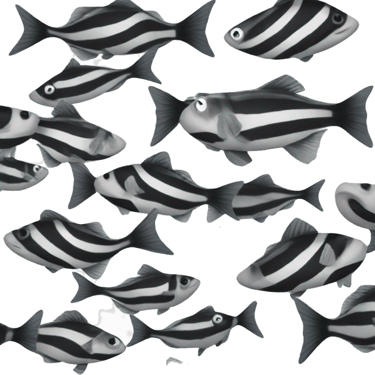 Black and white striped fish emoji