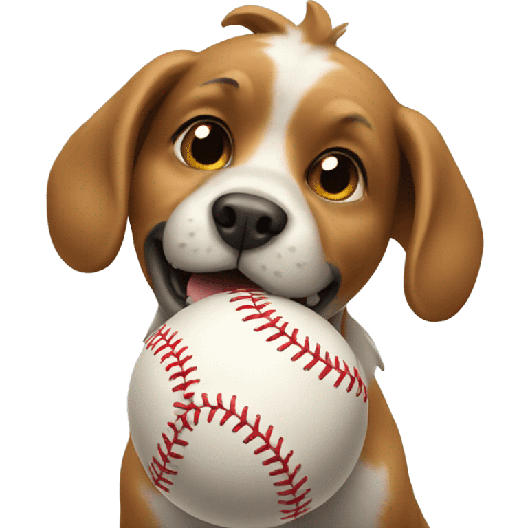 Dog playing baseball emoji