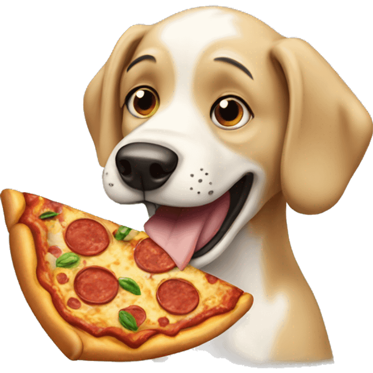 Dog eating pizza  emoji