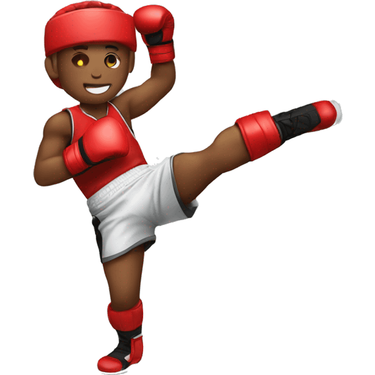 High kick boxing emoji