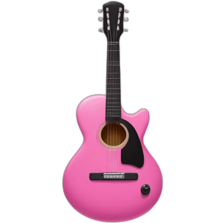 Black guitar with a thin coquette pink bow  emoji