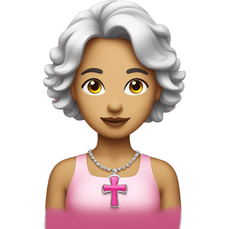 coquette pink cross emoji