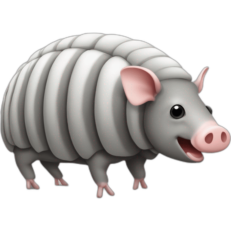 Grey pig armadillo cow centipede insect with white back emoji