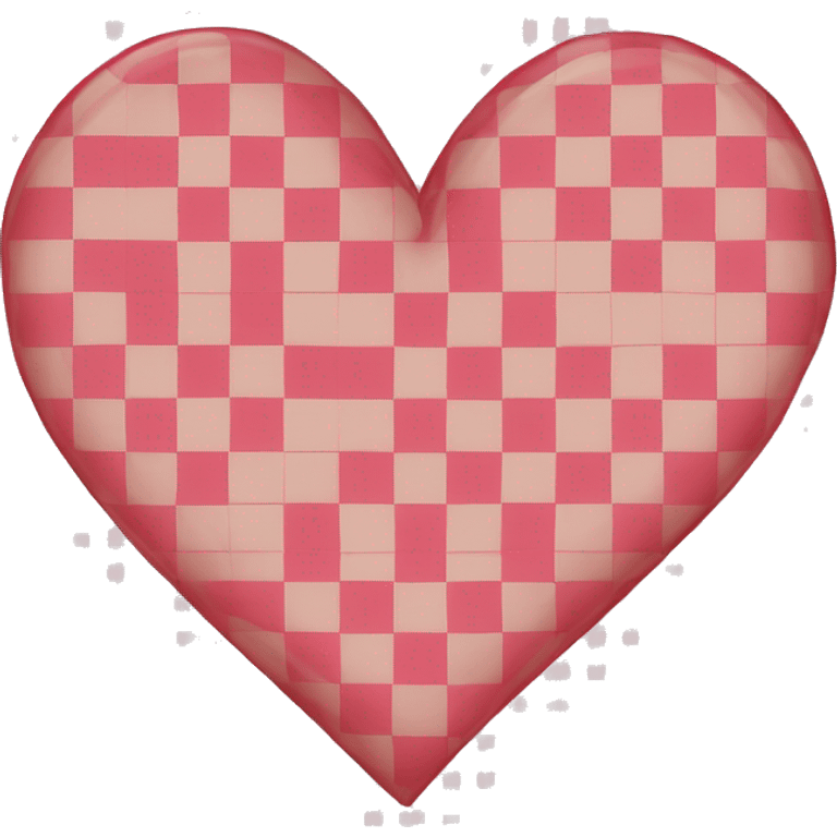 Heart with gingham print emoji