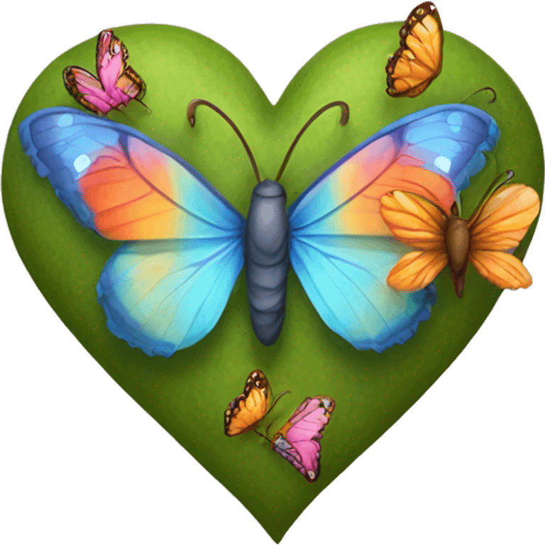 corazón con mariposas alrededor  emoji