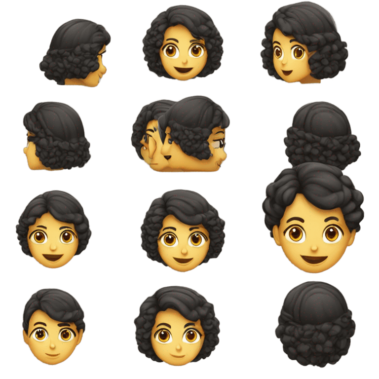 Fille, arabe, cheveux court boucle  emoji