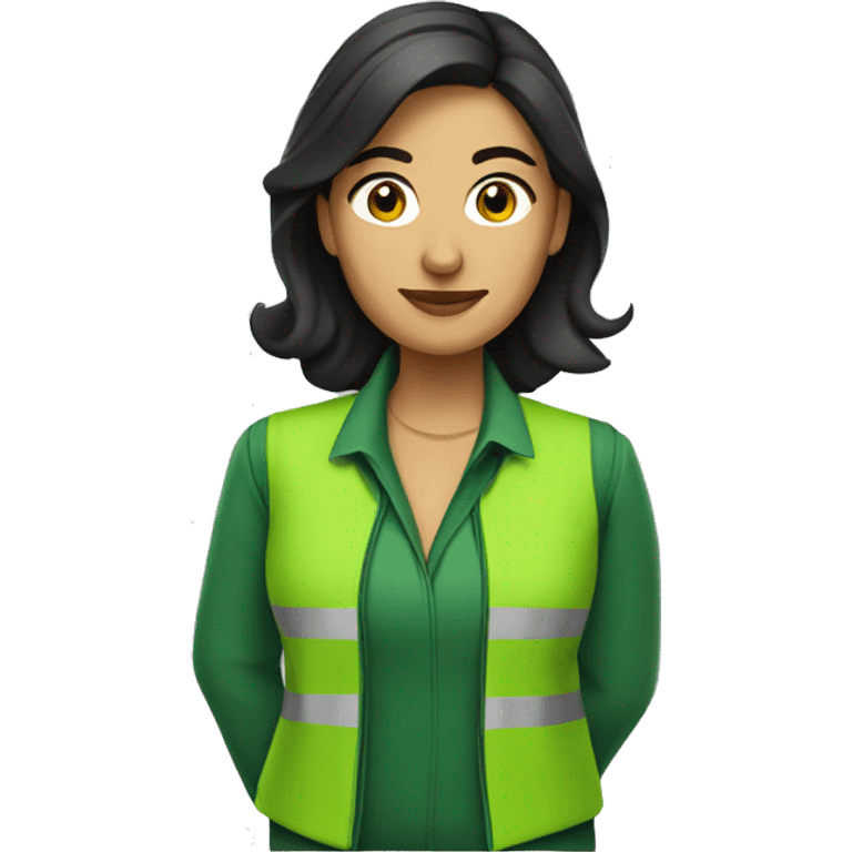 mexican female architect with green tsirt emoji