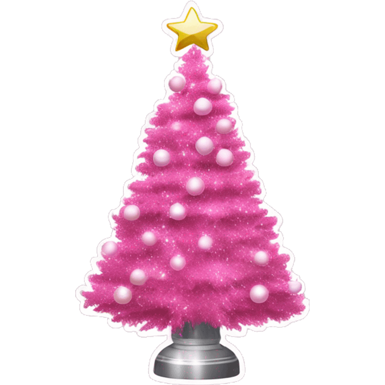 Pink aesthetic Christmas tree with disco ball ornaments  emoji