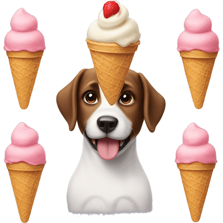 Dog with ice cream  emoji