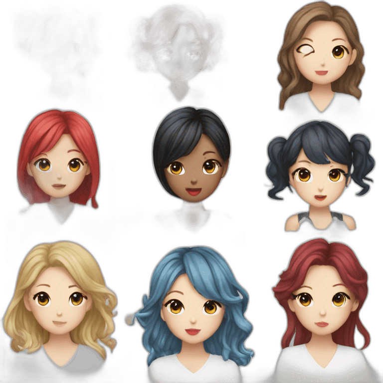 KPOP female music group members of four emoji