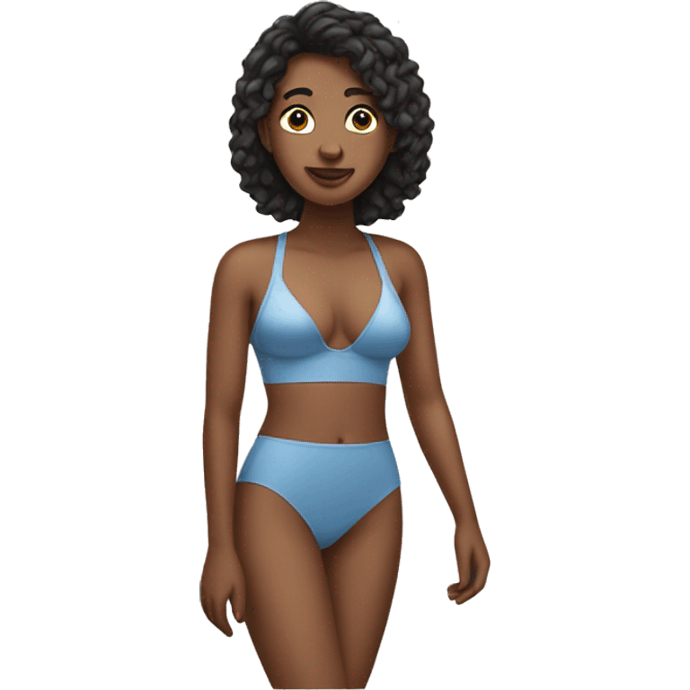 Woman turned around bathing suit emoji