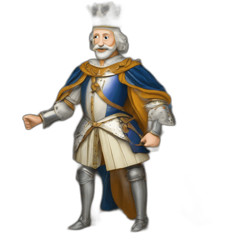 Le roi Charlemagne qui écrase avec le pied Henri IV emoji