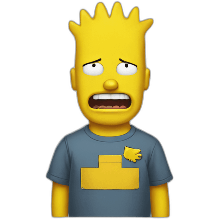 Bart from the Simpsons with Pikachu's body emoji