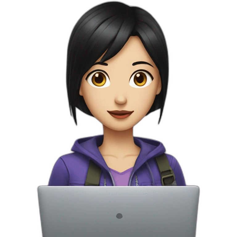 nico-robin-with-a-macbook emoji