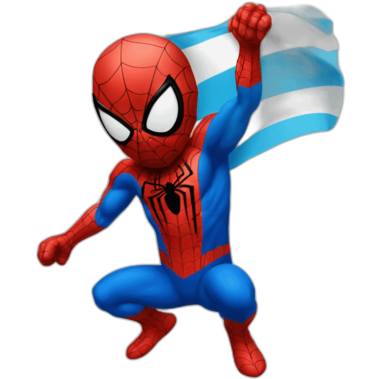 Spiderman with argentine flag emoji