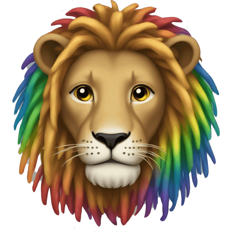 lion with rainbow dredlocs emoji