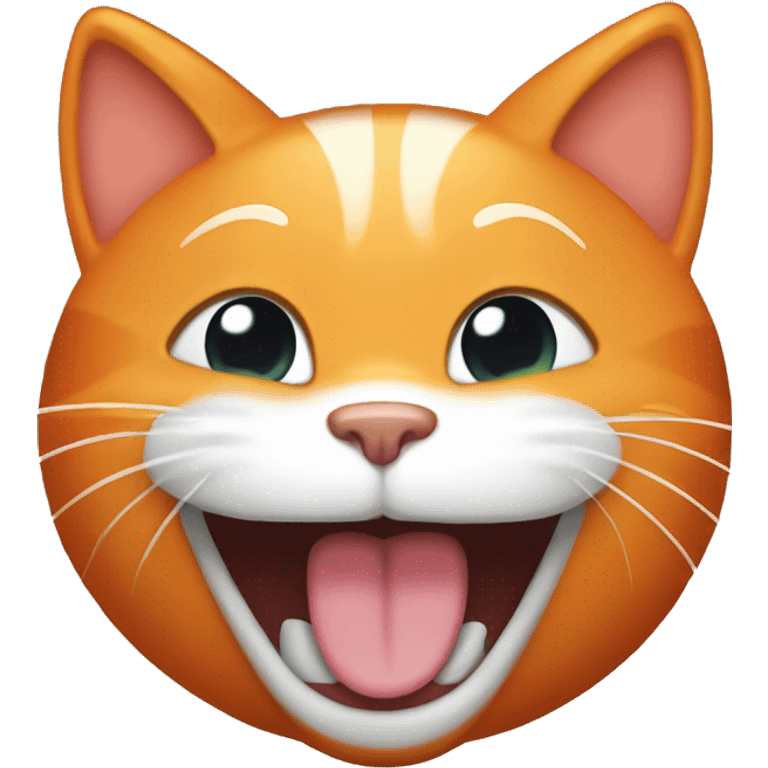 orange cat laughing with tears coming out emoji