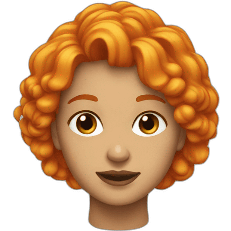 ragazzina, capelli arancioni emoji