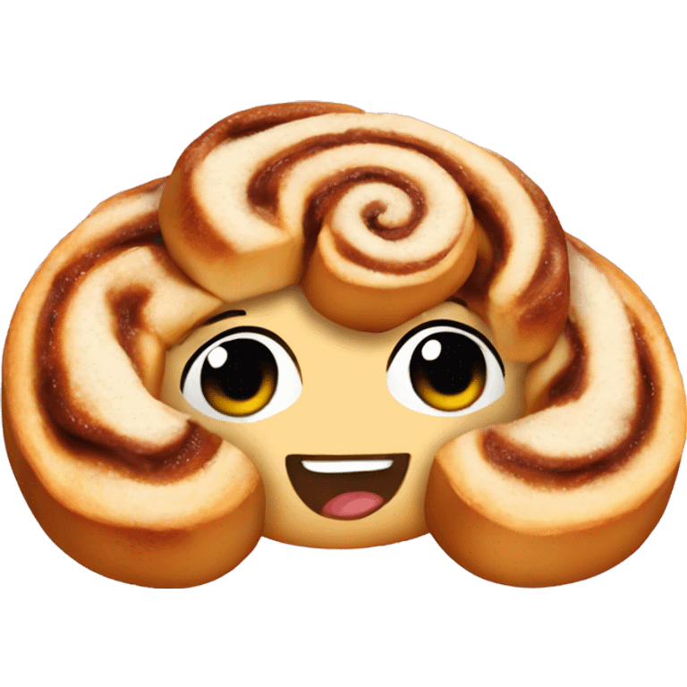 cinnamon rolls but shaped into a bow emoji