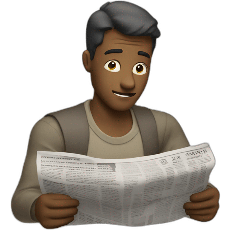 man reading a paper newspaper emoji